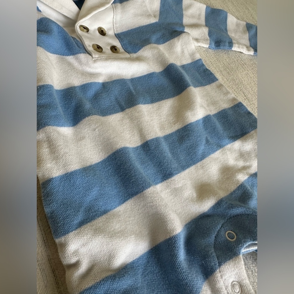 Janie and Jack Blue and White Striped Romper, Size 12-18mo - Picture 14 of 14